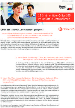 Offi ce 365 - nur für "die Anderen" geeignet? - Irrtum: Für die Anforderungen in unserem Unternehmen ist Offi ce 365 nicht geeignet - Das ist ...