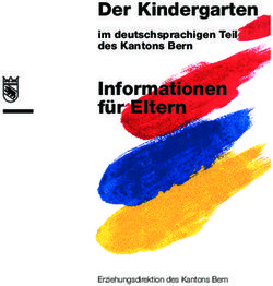 Der Kindergarten im deutschsprachigen Teil des Kantons Bern - Informationen für Eltern