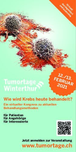 www.tumortage.ch Wie wird Krebs heute behandelt? - Ein virtueller Kongress zu aktuellen Behandlungsmethoden - Krebsliga Z&uuml;rich