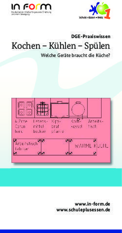 Kochen - Kühlen - Spülen - DGE-Praxiswissen - www.in-form.de www.schuleplusessen.de