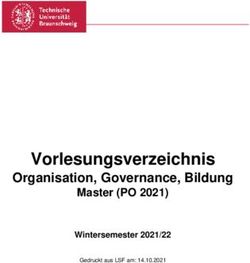 Vorlesungsverzeichnis - Organisation, Governance, Bildung Master (PO 2021) - Technische Universit&auml;t Braunschweig