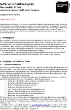INFEKTIONSSCHUTZKONZEPT DER UNIVERSIT&Auml;T ERFURT - W&Auml;HREND DER CORONA (SARS-COV-2)-PANDEMIE - UNI ERFURT