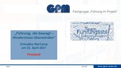 "Führung, die bewegt - Hindernisse überwinden" - Virtuelles BarCamp am 23. April 2021 Protokoll - GPM/IPMA