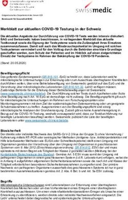 Merkblatt zur aktuellen COVID-19 Testung in der Schweiz - Swissmedic