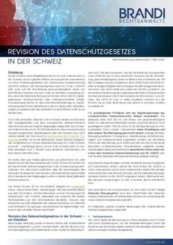 REVISION DES DATENSCHUTZGESETZES IN DER SCHWEIZ - Einleitung