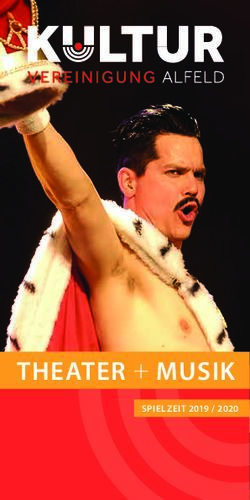 THEATER + MUSIK SPIELZEIT 2019 / 2020 - Kulturvereinigung Alfeld eV