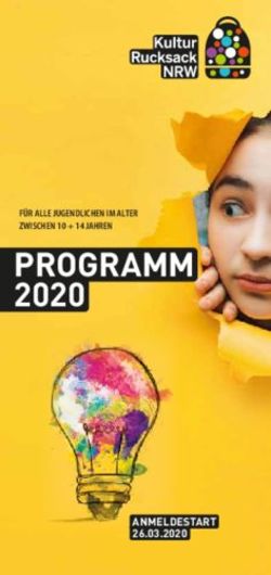 PROGRAMM 2020 - ANMELDESTART 26.03.2020 - Stadt Bottrop