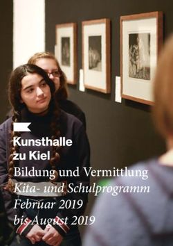 Bildung und Vermittlung Kita- und Schulprogramm Februar 2019 bis August 2019