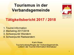 Tourismus in der Verbandsgemeinde - Tätigkeitsbericht 2017 / 2018 - Ortsgemeinde Simmern