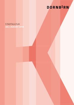 STADTKULTUR JULI | AUGUST 2018
