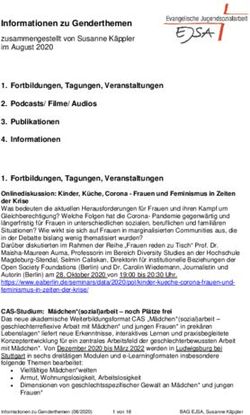 Informationen zu Genderthemen - zusammengestellt von Susanne K&auml;ppler im August 2020 1. Fortbildungen, Tagungen, Veranstaltungen - BAG EJSA