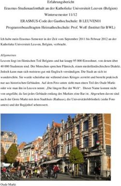 Erfahrungsbericht Erasmus-Studienaufenthalt an der Katholieke Universiteit Leuven (Belgien) Wintersemester 11/12 ERASMUS-Code der Gasthochschule: ...