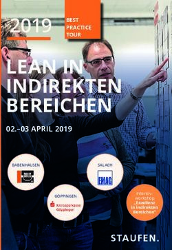 LEAN IN INDIREKTEN BEREICHEN - 2019 02.-03 APRIL 2019 - Staufen AG