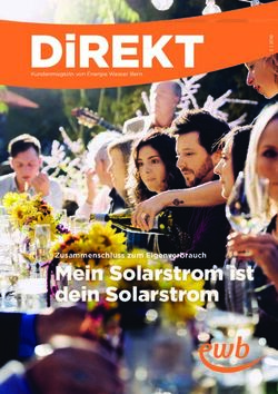 DIREKT - MEIN SOLARSTROM IST DEIN SOLARSTROM ZUSAMMENSCHLUSS ZUM EIGENVERBRAUCH - ENERGIE WASSER BERN