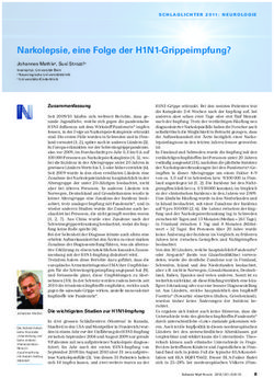 Narkolepsie, eine Folge der H1N1-Grippeimpfung?