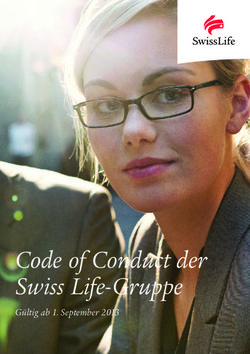 Code of Conduct der Swiss Life-Gruppe - G&uuml;ltig ab 1. September 2013
