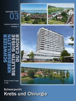 Krebs und Chirurgie Schwerpunkt: September 2017 03 - SAKK