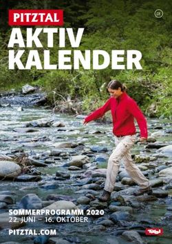 AKTIV KALENDER - SOMMERPROGRAMM 2020 22. JUNI - 16. OKTOBER PITZTAL.COM - DE