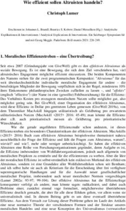 Wie effizient sollen Altruisten handeln? Christoph Lumer