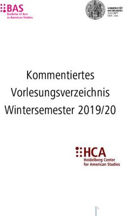 Kommentiertes Vorlesungsverzeichnis Wintersemester 2019/20
