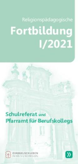 Fortbildung I/2021 Schulreferat und Pfarramt für Berufskollegs - Schulreferat und Pfarramt für Berufskollegs