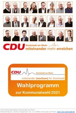 Wahlprogramm Zur Kommunalwahl 2021 - CDU Stockstadt