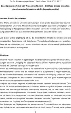 Beseitigung von Rohöl von Wasseroberflächen - Synthese Einsatz eines Gra- phen-basierten Schwamms als Öl-Adsorptionsmittel - GDCh