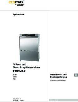 ECOMAX Gl&auml;ser- und Geschirrsp&uuml;lmaschinen - Sp&uuml;ltechnik - Installations- und Betriebsanleitung