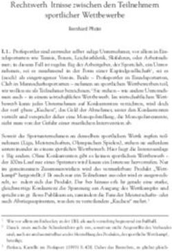 Rechtsverhältnisse zwischen den Teilnehmern sportlicher Wettbewerbe