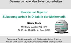 Zulassungsarbeit in Didaktik der Mathematik - Seminar zu laufenden Zulassungsarbeiten - Uni Regensburg