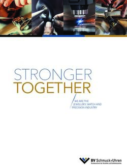 STRONGER TOGETHERffff WE ARE THE - JEWELLERY, WATCH AND PRECISION INDUSTRY - Bundesverband Schmuck und Uhren