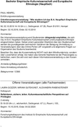 Bachelor Empirische Kulturwissenschaft und Europäische Ethnologie (Hauptfach) - Europäische Ethnologie ...