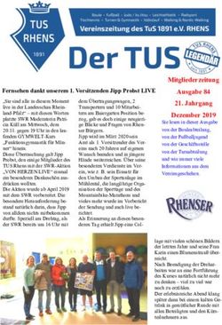 MITGLIEDERZEITUNG AUSGABE 84 21. JAHRGANG DEZEMBER 2019 - TUS RHENS