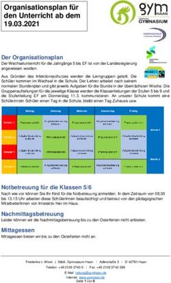 Organisationsplan für den Unterricht ab dem 19.03.2021