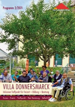 VILLA DONNERSMARCK - Programm 2/2021 - Inklusiver Treffpunkt für Freizeit - Bildung - Beratung