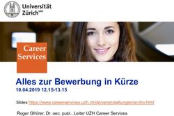 Alles zur Bewerbung in Kürze - 10.04.2019 12.15-13.15 Roger Gfrörer, Dr. oec. publ., Leiter UZH Career Services - Career Services UZH