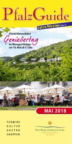 PfalzGuide - MAI 2018 - Christi Himmelfahrt im Weingut Hitziger am 10. Mai ab 11 Uhr - Pfalz-Guide