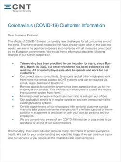 Coronavirus (COVID-19) Customer Information - CNT ...