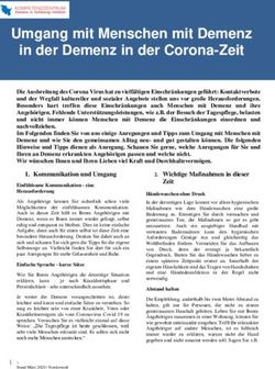Umgang mit Menschen mit Demenz in der Demenz in der Corona-Zeit