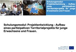 Schulungsmodul: Projektentwicklung - Aufbau eines partizipativen Territorialprojekts f&uuml;r junge Erwachsene und Frauen - Schulungsmodul: ...