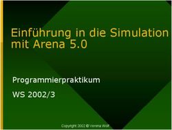 Einführung in die Simulation mit Arena 5.0 - WS 2002/3 Programmierpraktikum Copyright 2002 Verena Wolf