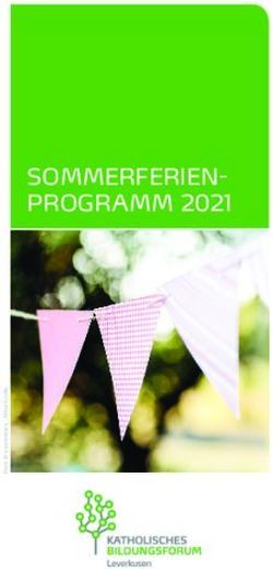 SOMMERFERIEN-PROGRAMM 2021 - Erzbistum K&ouml;ln