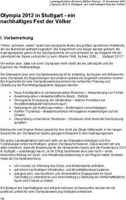 Olympia 2012 in Stuttgart - ein nachhaltiges Fest der V&ouml;lker