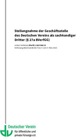STELLUNGNAHME DER GESCH&Auml;FTSSTELLE DES DEUTSCHEN VEREINS ALS SACHKUNDIGER DRITTER ( 27A BVERFGG) - IN DEM VERFAHREN BVERFG 1 BVR 846/19 ...