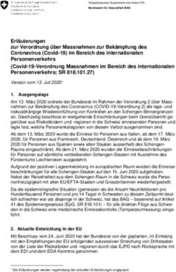 Erl&auml;uterungen zur Verordnung &uuml;ber Massnahmen zur Bek&auml;mpfung des Coronavirus (Covid-19) im Bereich des internationalen Personenverkehrs ...