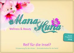 Reif f&uuml;r die Insel? 2019 - Neues Programm - Mana Huna Wellness & Care
