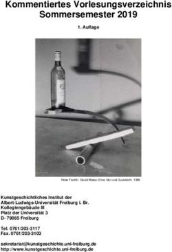 Kommentiertes Vorlesungsverzeichnis Sommersemester 2019