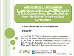 Wirtschaftliche und finanzielle Auswirkungen eines neuen THG-Ziels für 2030 in Österreich und Betroffenheit der österreichischen Volkswirtschaft ...