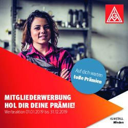 MITGLIEDERWERBUNG HOL DIR DEINE PR&Auml;MIE! - Werbeaktion 01.01.2019 bis 31.12.2019 tolle Pr&auml;mien - IG Metall Minden