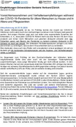 Vorsichtsmassnahmen und Verhaltensempfehlungen w&auml;hrend der COVID-19-Pandemie f&uuml;r &auml;ltere Menschen zu Hause und in Alters-und Pflegezentren